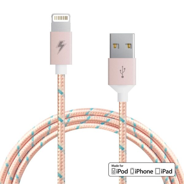 Rose Gold Lightning Cable (5 ft / 1.5m longitud)